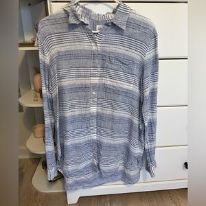 Striped Blue and White womens  Shirt